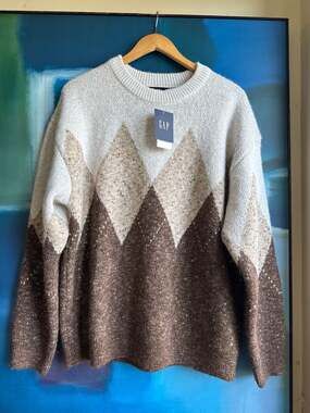 Gap Argyle Diamond Pattern Crewneck Sweater Size US M